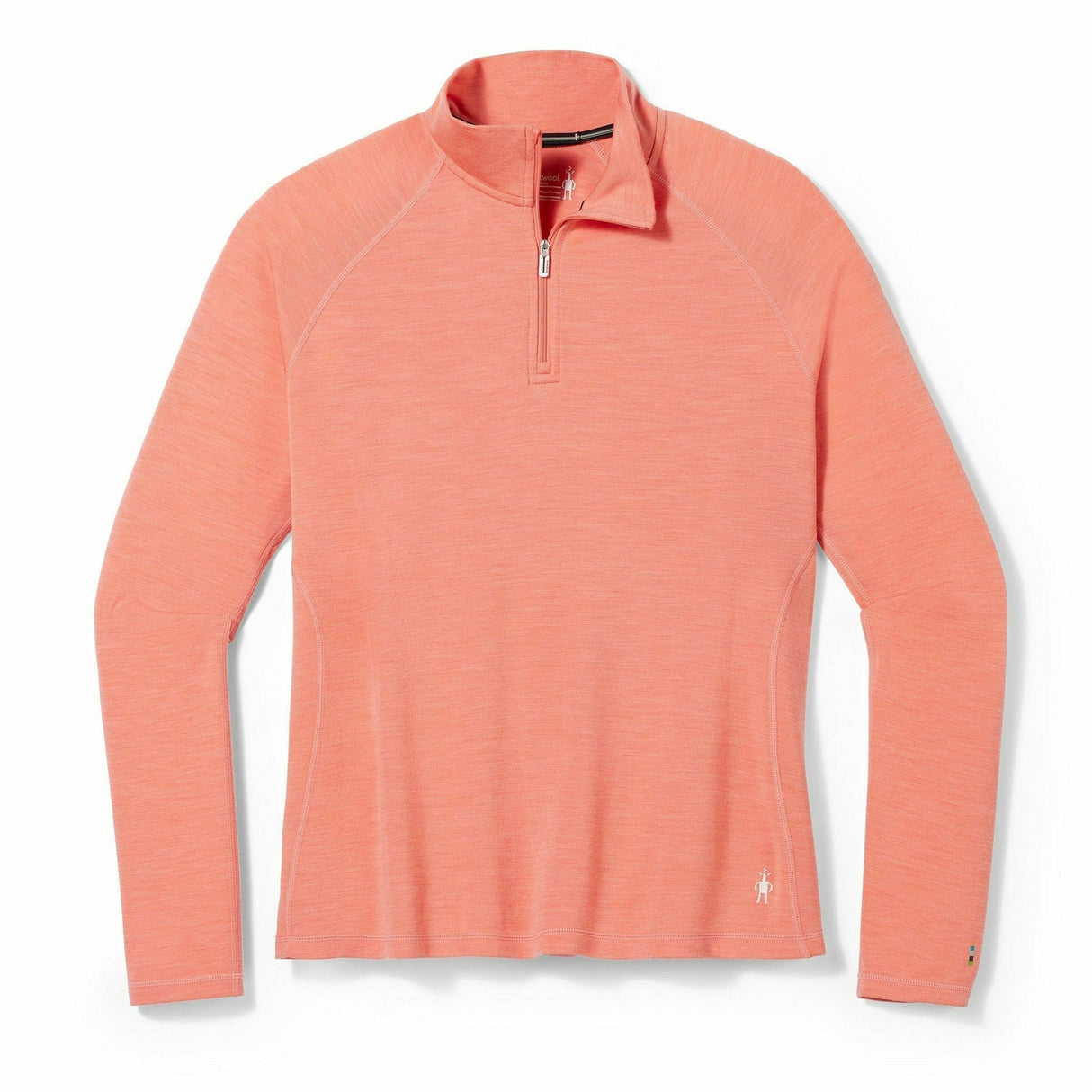 Smartwool Womens Classic Thermal Merino Base Layer 1/4 Zip Plus  -  1X / Sunset Coral Heather