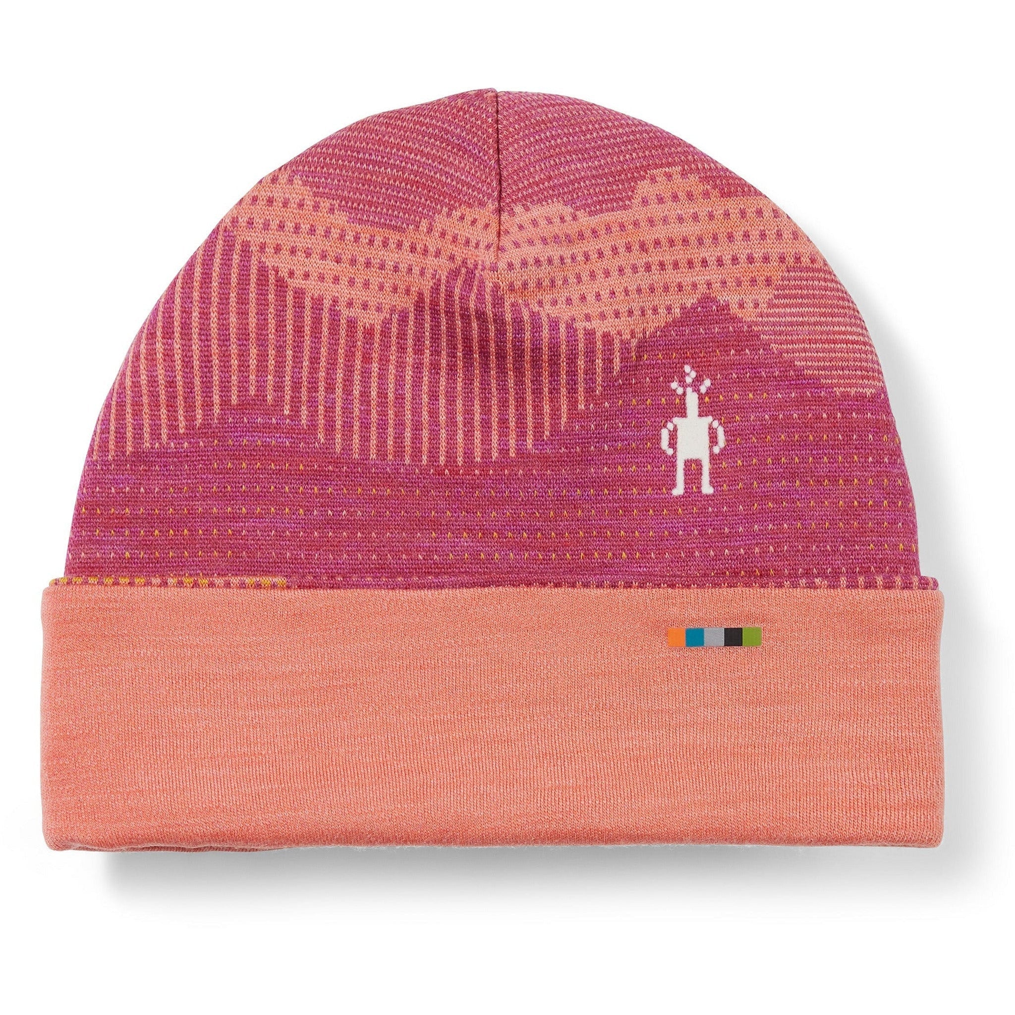 Smartwool Kids Merino 250 Reversible Pattern Cuffed Beanie - Clearance  -  Large/X-Large / Sunset Coral Mountain Scape