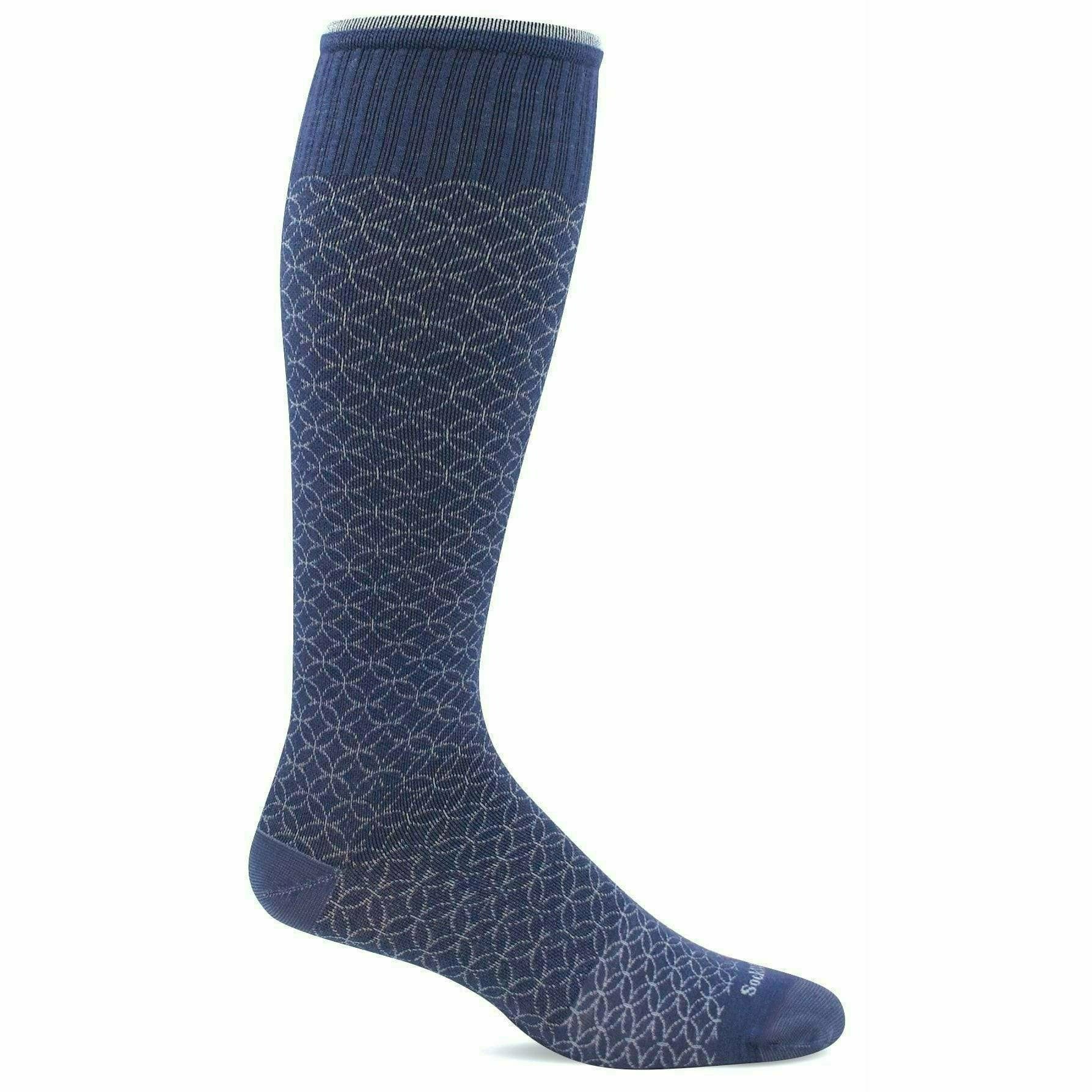 Sockwell Womens Featherweight Fancy Moderate Compression Socks  -  Small/Medium / Denim