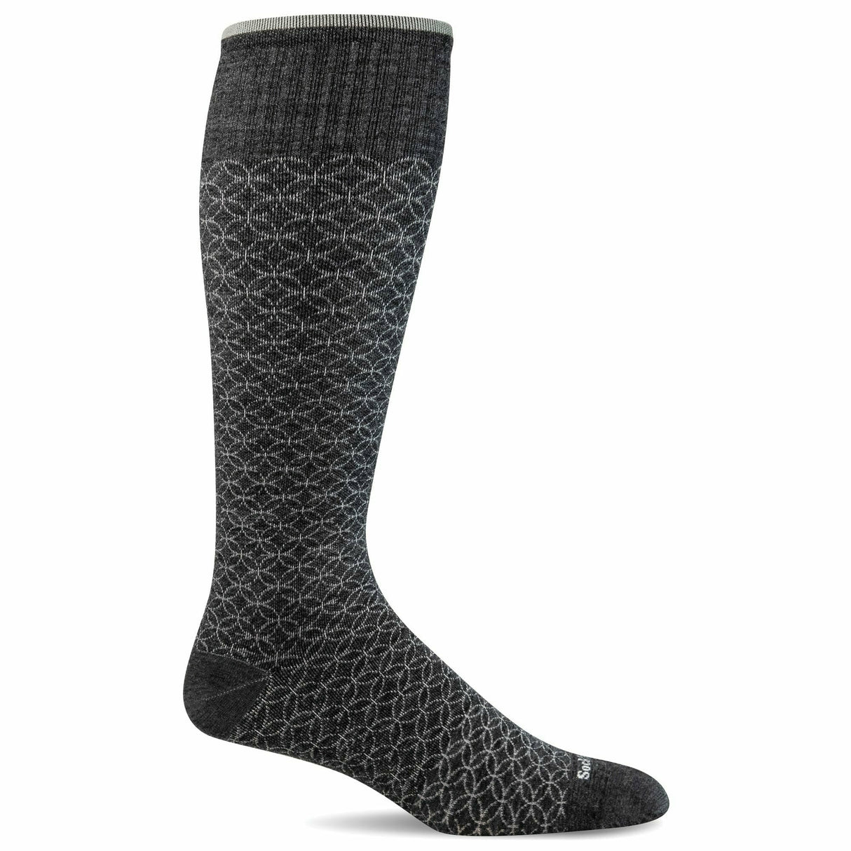 Sockwell Womens Featherweight Fancy Moderate Compression Knee High Socks  -  Small/Medium / Charcoal