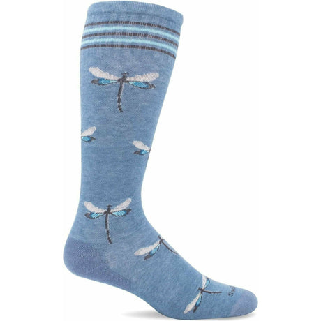 Sockwell Womens Dragonfly Moderate Compression Socks  -  Small/Medium / Bluestone Shimmer