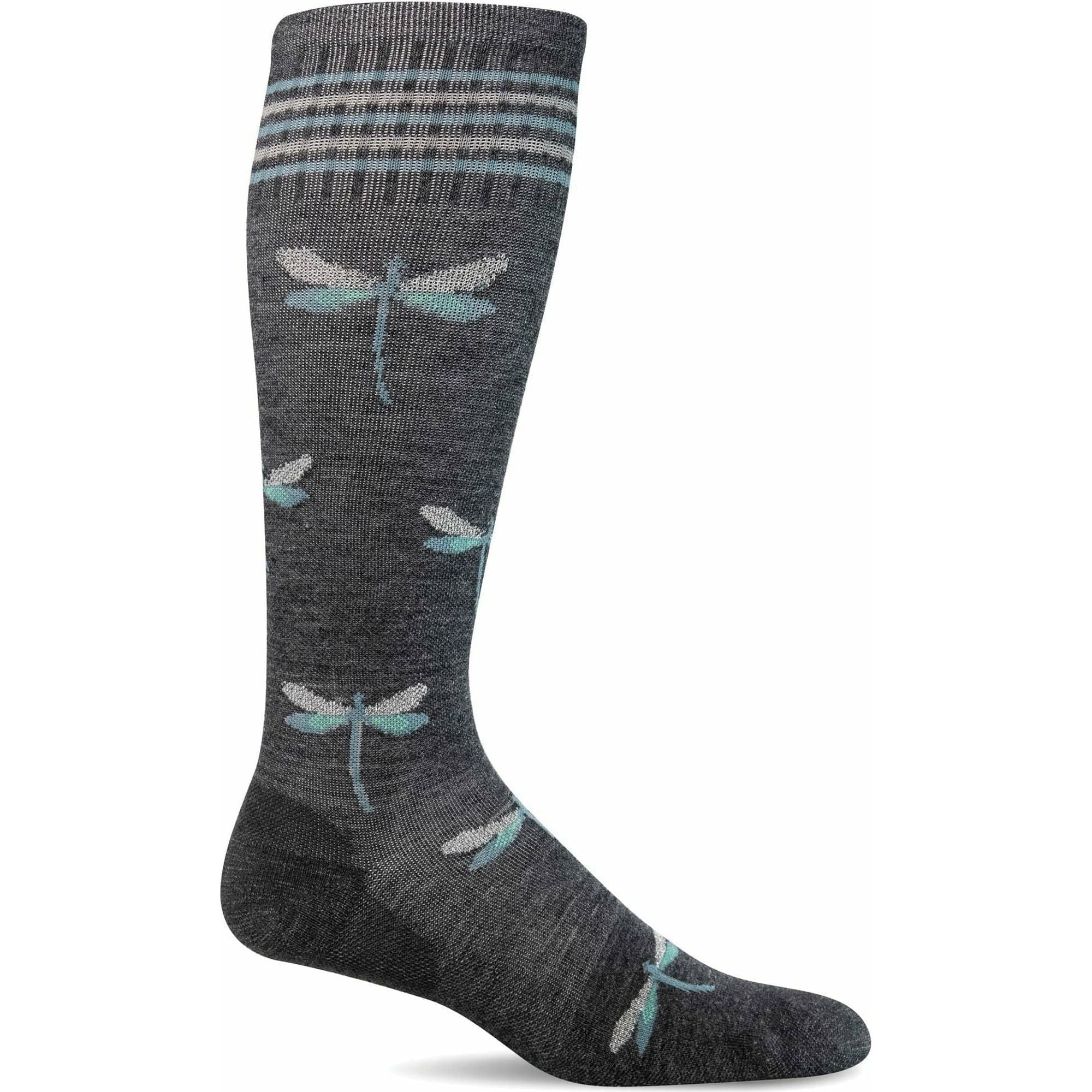 Sockwell Womens Dragonfly Moderate Compression Socks  -  Small/Medium / Charcoal