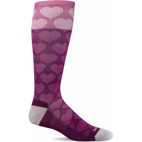 Sockwell Womens Heart Throb Moderate Compression Knee High Socks  -  Medium/Large / Violet