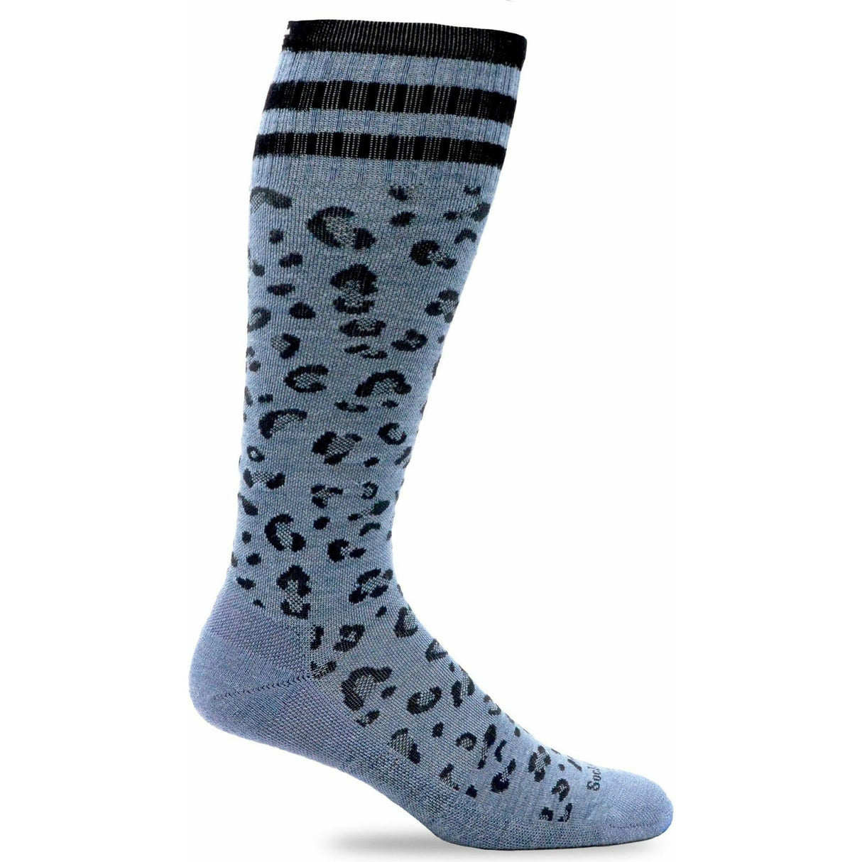 Sockwell Womens Leopard Moderate Compression Knee-High Socks  -  Small/Medium / Bluestone