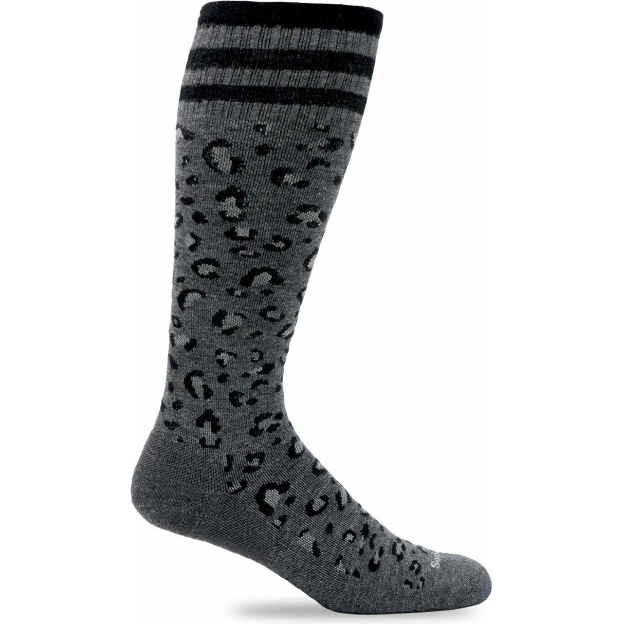 Sockwell Womens Leopard Moderate Compression Knee-High Socks  -  Small/Medium / Charcoal