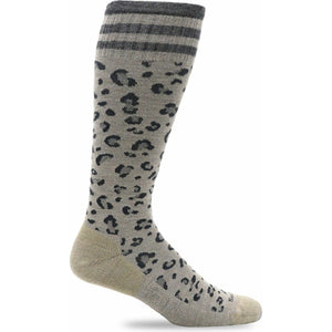 Sockwell Womens Leopard Moderate Compression Knee-High Socks  -  Small/Medium / Putty