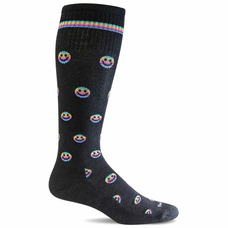 Sockwell Womens Smiley Moderate Compression Knee High Socks  -  Small/Medium / Black