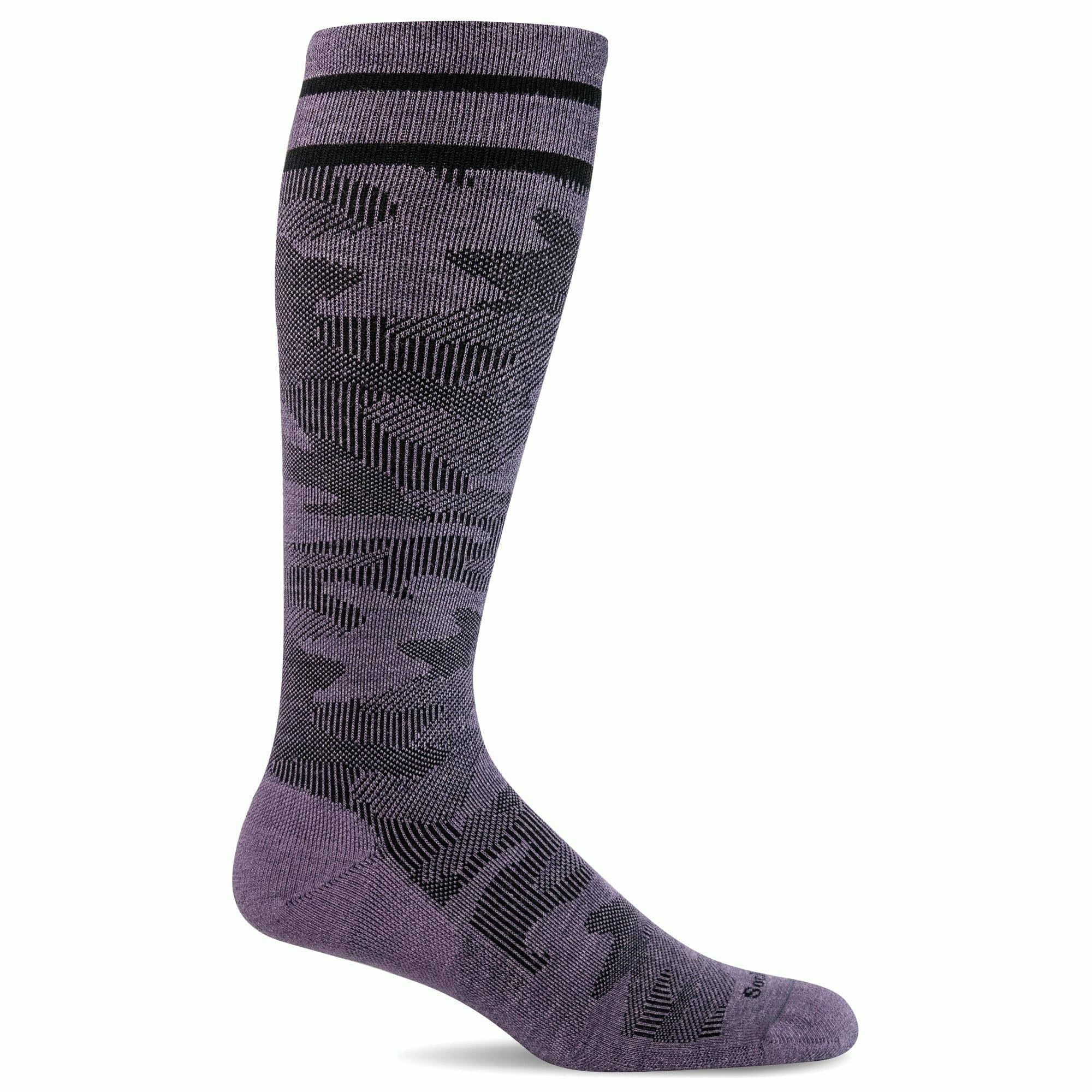 Sockwell Womens Camo Twill Moderate Compression Socks  -  Small/Medium / Plum