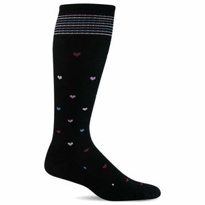 Sockwell Womens Full Heart Moderate Compression Knee-High Socks  -  Small/Medium / Black