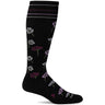 Sockwell Womens Field Flower Moderate Compression Knee-High Socks  -  Small/Medium / Black