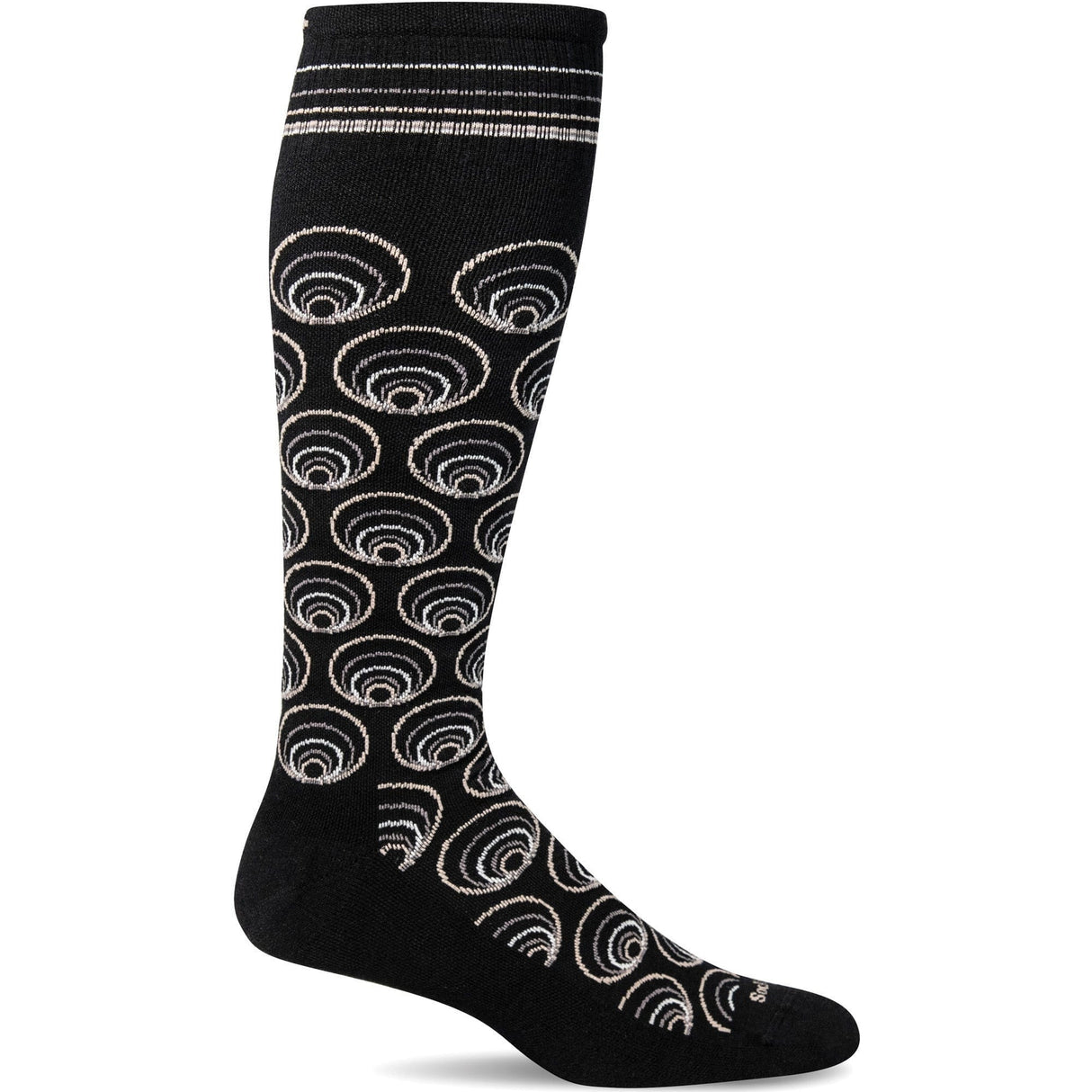 Sockwell Womens Twirl Moderate Compression Knee High Socks  -  Small/Medium / Black