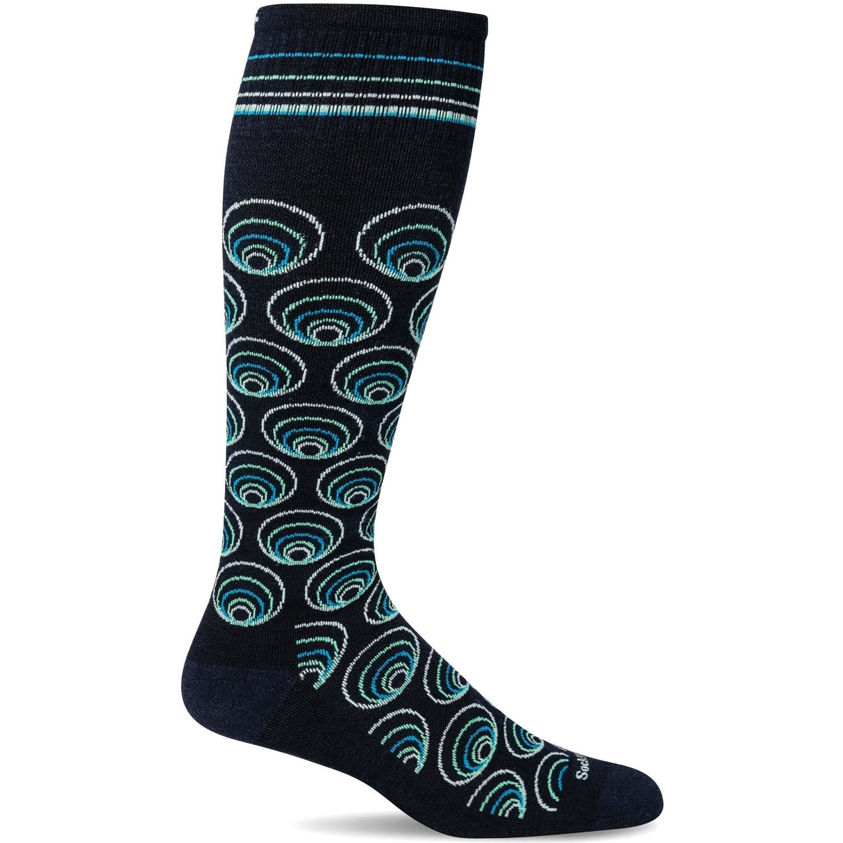 Sockwell Womens Twirl Moderate Compression Knee High Socks  -  Small/Medium / Navy
