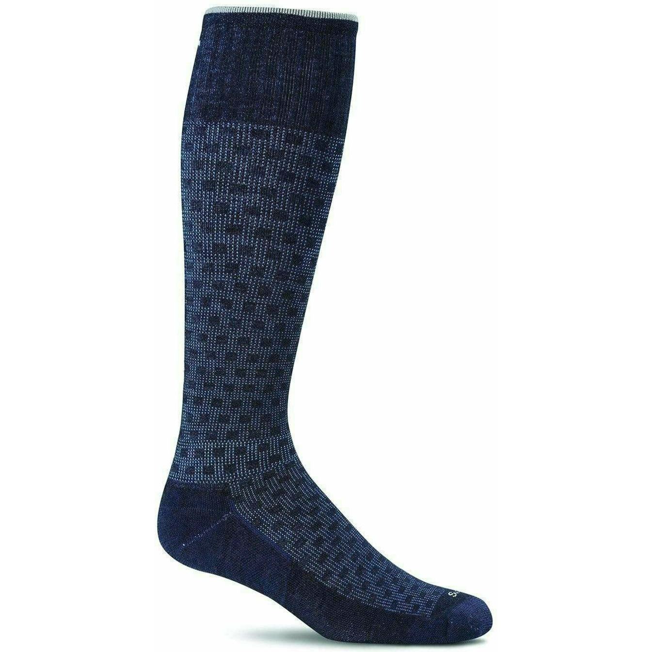 Sockwell Mens Shadow Box Moderate Compression Socks  -  Medium/Large / Navy