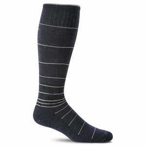 Sockwell Mens Circulator Moderate Compression OTC Socks  -  Medium/Large / Navy Stripe