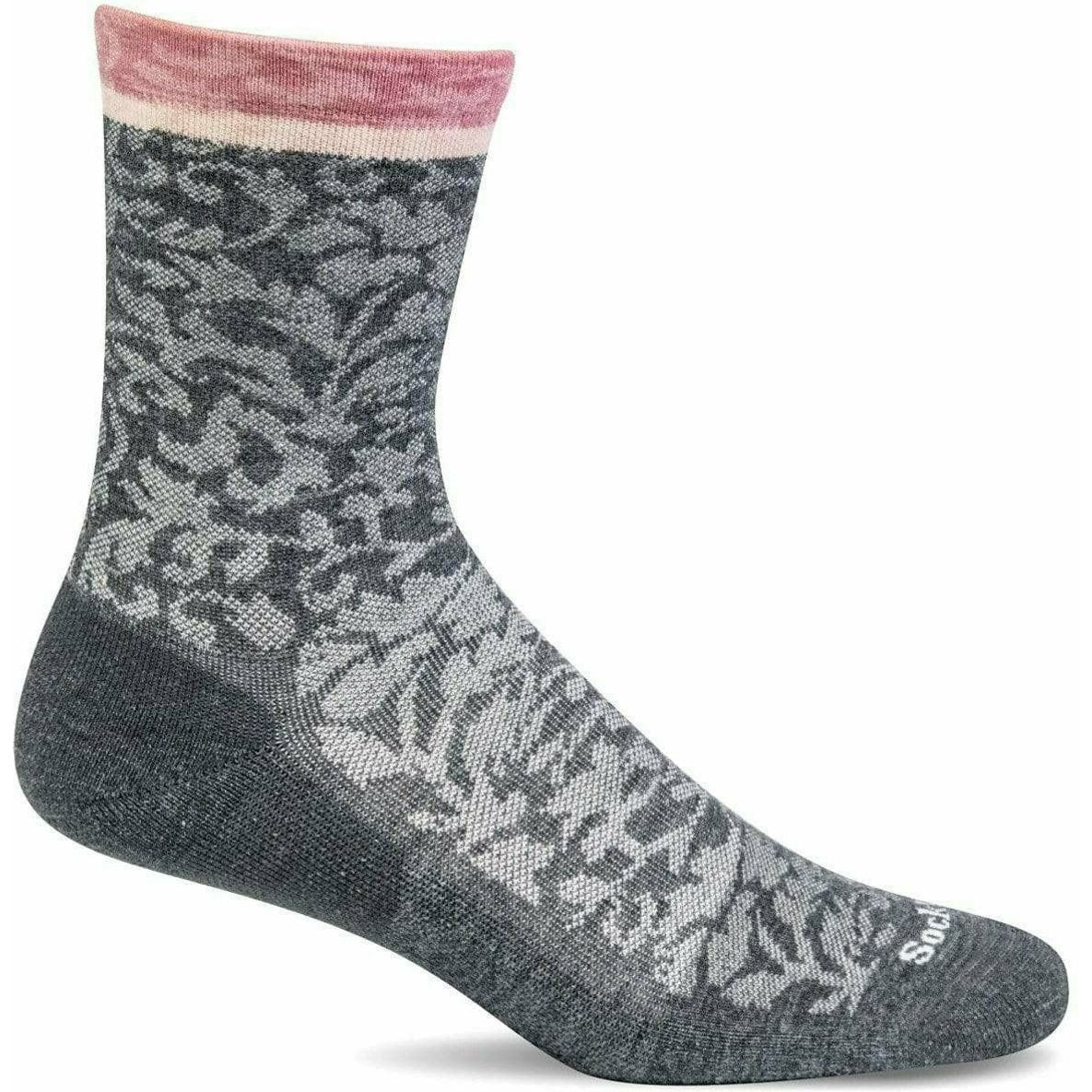 Sockwell Womens Plantar Cush Crew Firm Compression Socks  -  Small/Medium / Charcoal