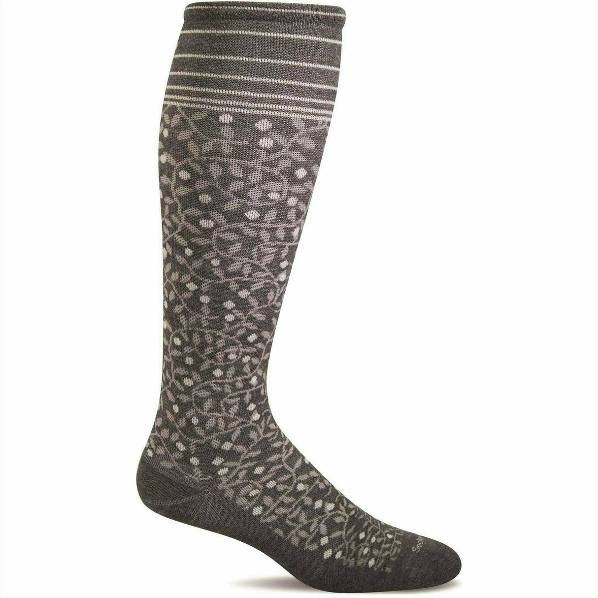 Sockwell Womens New Leaf Firm Compression Knee High Socks  -  Small/Medium / Charcoal