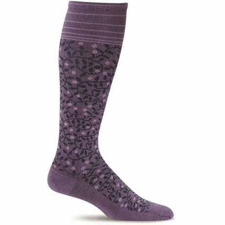 Sockwell Womens New Leaf Firm Compression Knee High Socks  -  Small/Medium / Plum
