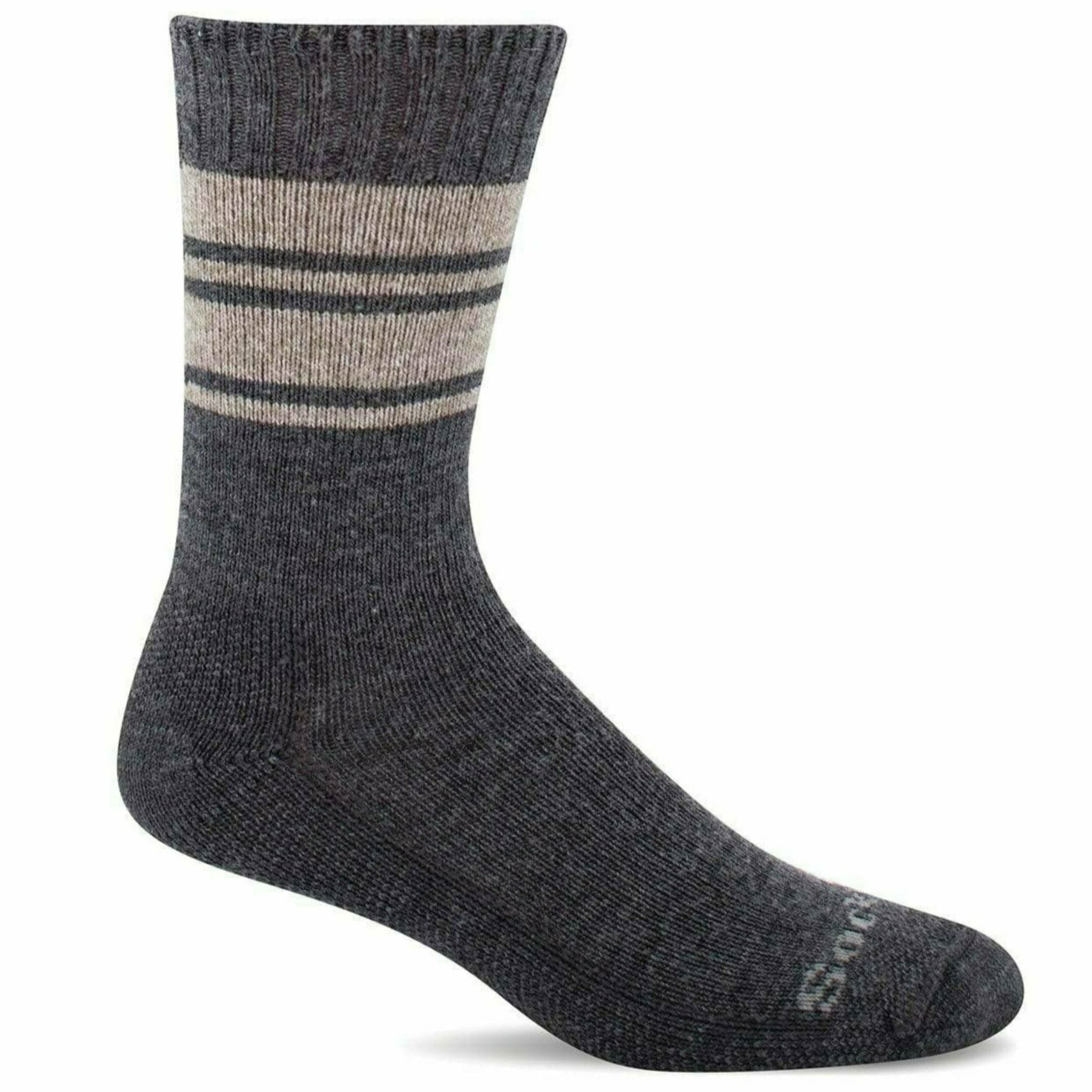 Sockwell Mens At Ease Relaxed Fit Crew Socks  -  Medium/Large / Charcoal