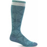 Sockwell Womens Full Floral Moderate Compression Knee High Socks  -  Small/Medium / Blue Ridge