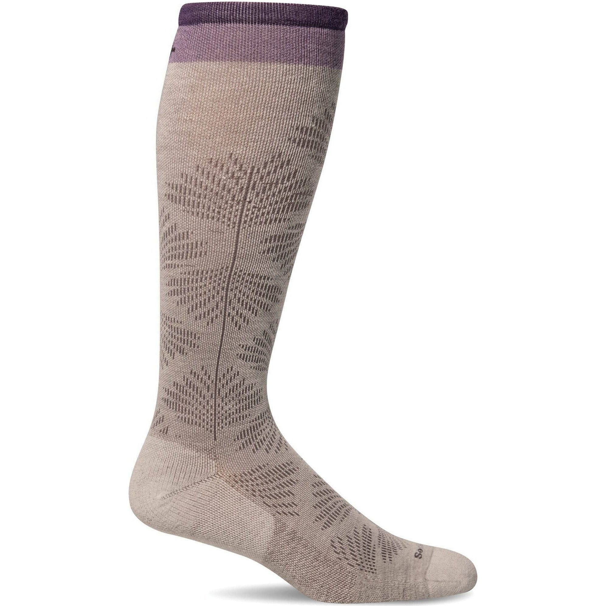 Sockwell Womens Full Floral Wide Calf Fit Moderate Compression Socks  -  Small/Medium / Natural