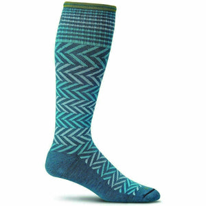 Sockwell Womens Chevron Moderate Compression Knee-High Socks  -  Small/Medium / Teal