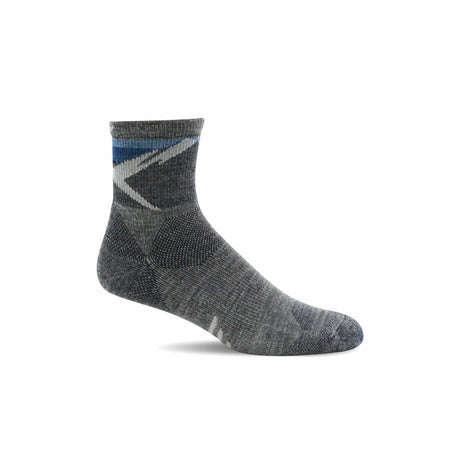 Sockwell Mens Modern Mountain Moderate Compression Quarter Crew Socks  -  Medium/Large / Gray