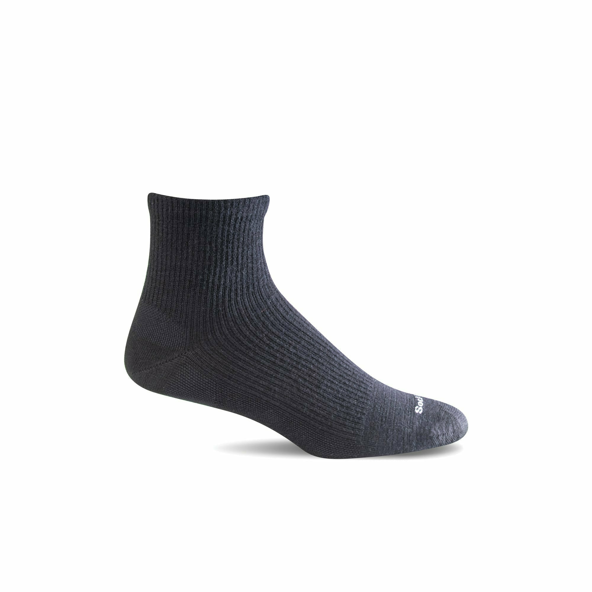 Sockwell Mens Plantar Relief Mini Crew Socks  -  Medium/Large / Black Solid