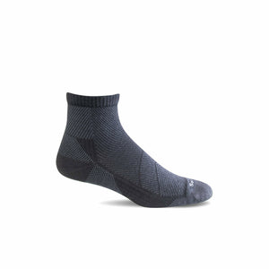 Sockwell Mens Elevate Quarter Moderate Compression Socks  -  Medium/Large / Black
