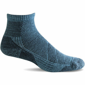 Sockwell Mens Elevate Quarter Moderate Compression Socks  -  Medium/Large / Blue Ridge