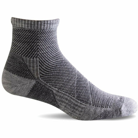 Sockwell Mens Elevate Quarter Moderate Compression Socks  -  Medium/Large / Light Gray