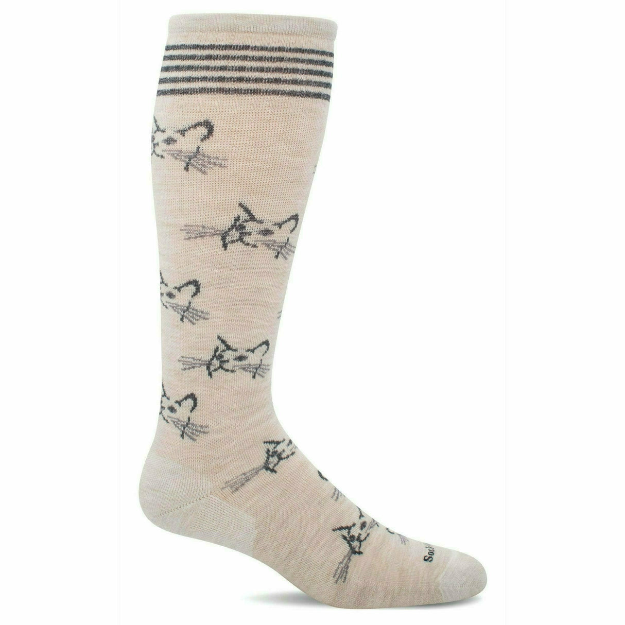 Sockwell Womens Feline Fancy Moderate Compression Knee-High Socks  -  Small/Medium / Barley