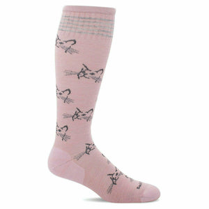 Sockwell Womens Feline Fancy Moderate Compression Knee-High Socks  -  Small/Medium / Rose