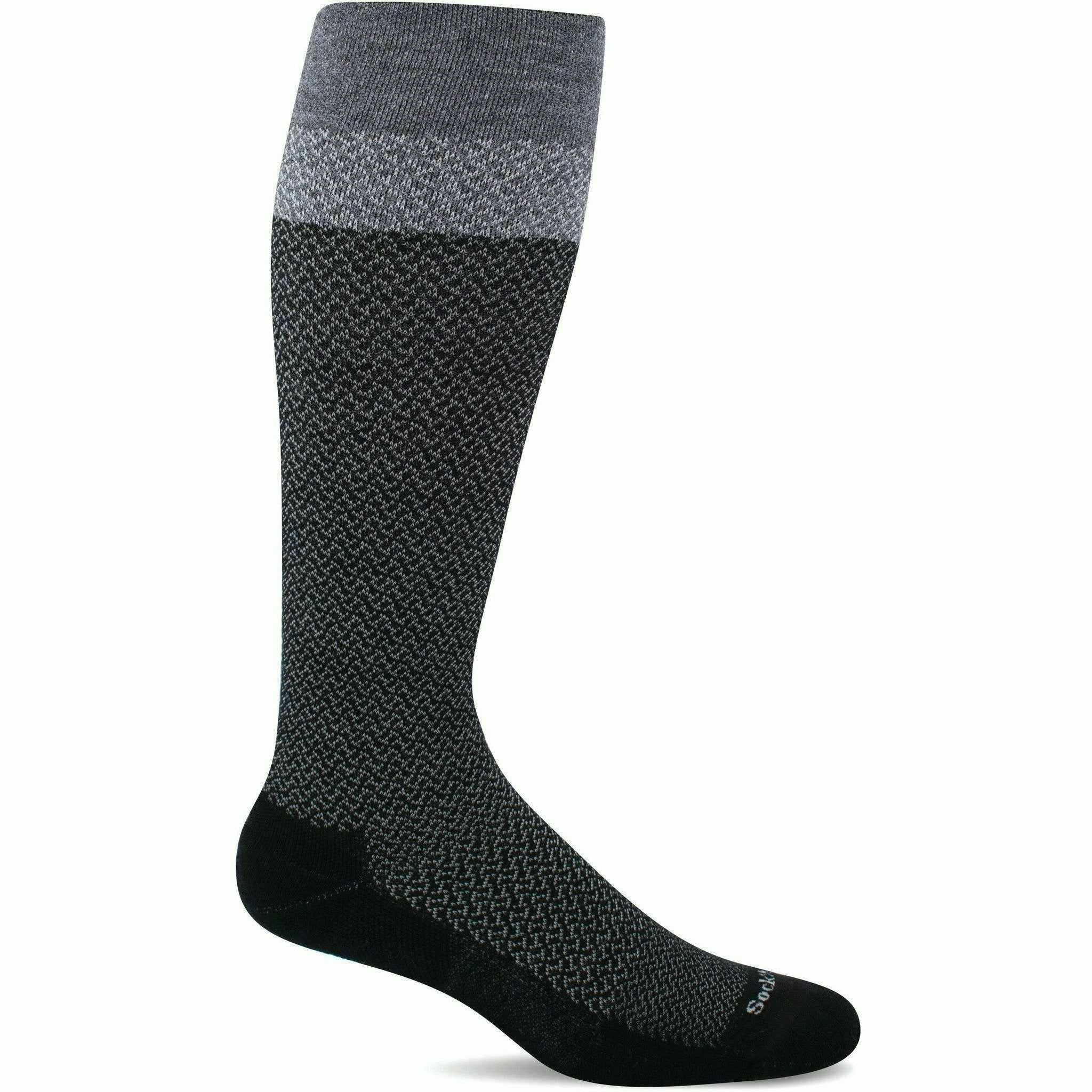 Sockwell Womens Full Twist Wide Calf Fit Moderate Compression Socks  -  Small/Medium / Black