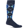 Sockwell Mens Prism Argyle Moderate Compression OTC Socks  -  Medium/Large / Navy