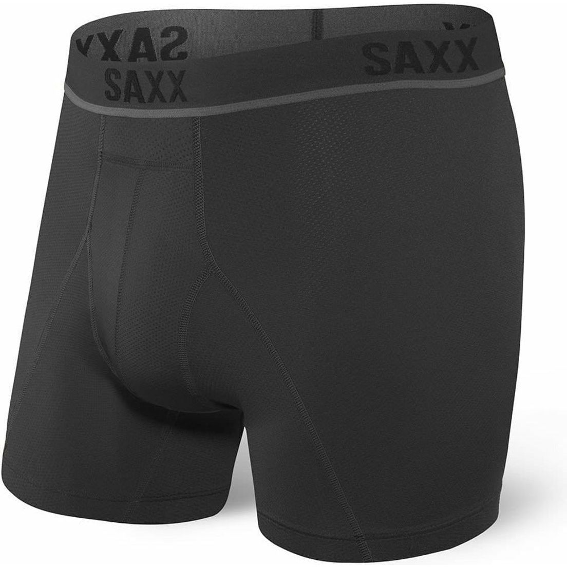 SAXX Mens Kinetic Light-Compression Mesh Boxer Brief  -  Small / Blackout