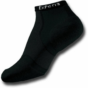 Thorlo Experia TECHFIT Light Cushion Low-Cut Socks  -  X-Small / Black on Black / Single Pair