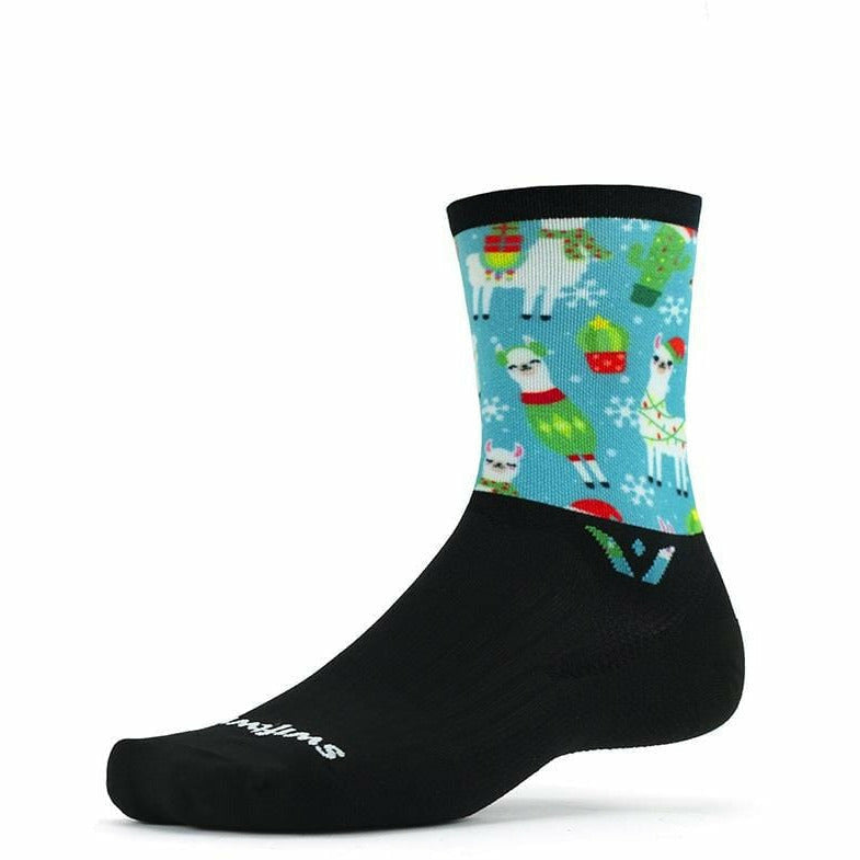 Swiftwick Vision Fa La Llama Limited Edition Crew Socks  -  X-Large / Fa La Llamas