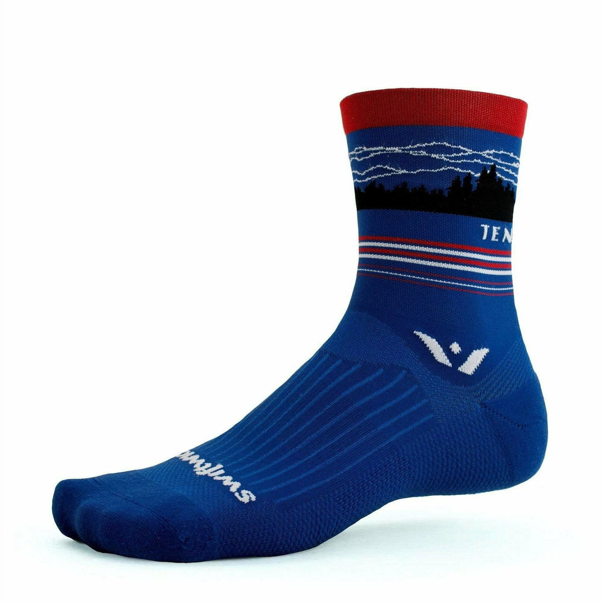 Swiftwick Vision Five Tribute Crew Socks  -  Small / Tennessee Mountains