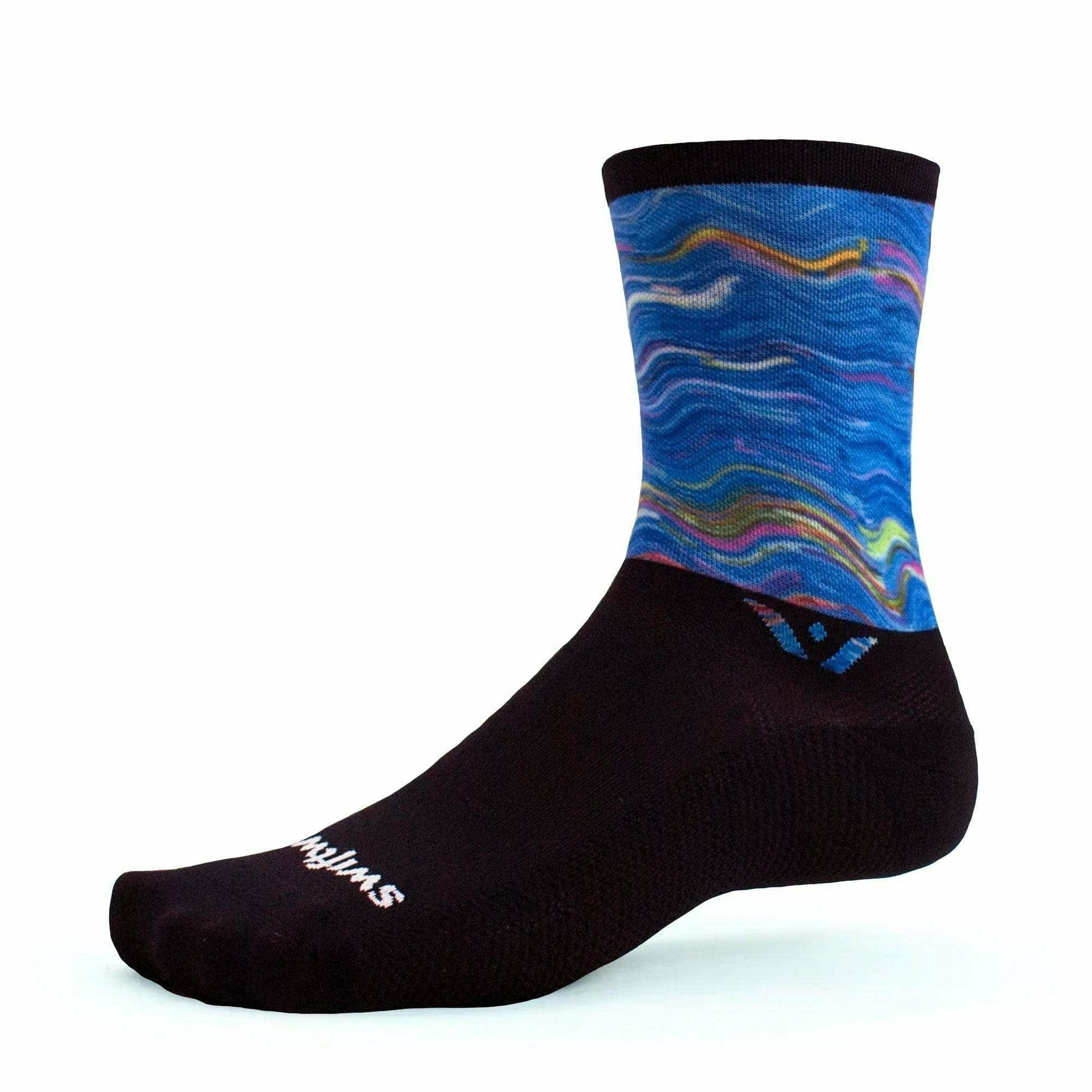 Swiftwick Vision Six Impression Crew Socks  -  Small / Electric