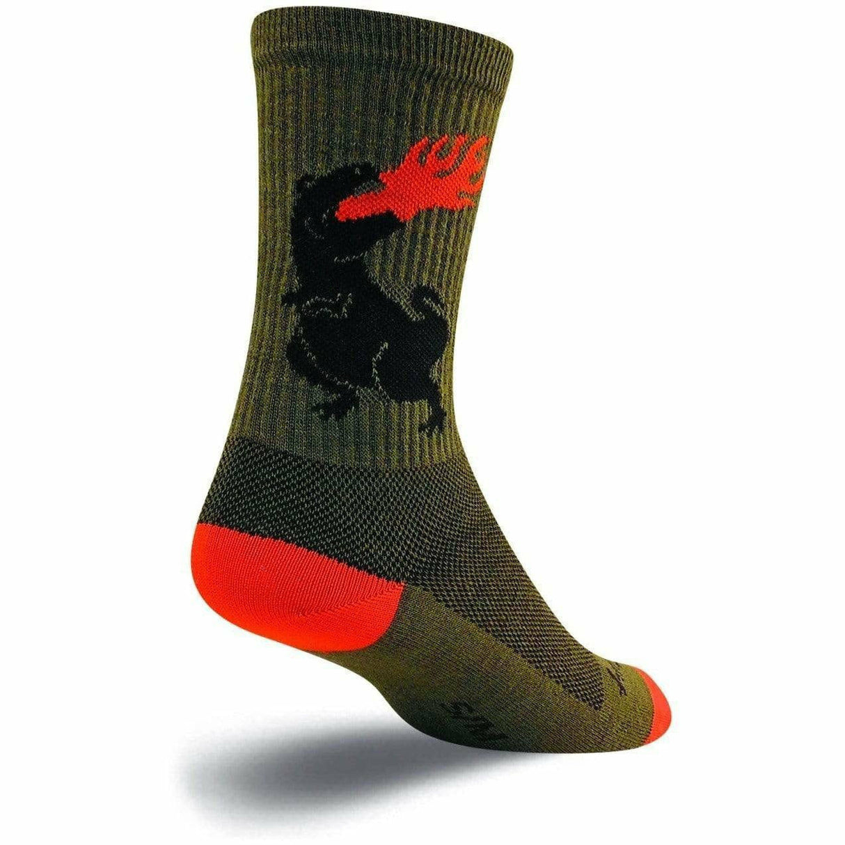 SockGuy Dinosaur Turbo Wool Crew Socks  -  Small/Medium