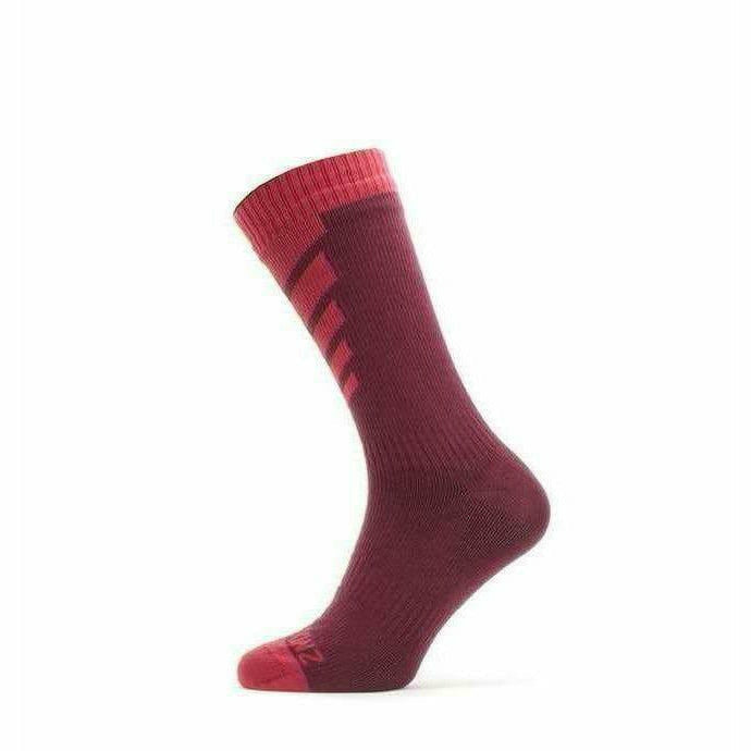 Sealskinz Wiveton Waterproof Warm Weather Mid Socks  -  Small / Red