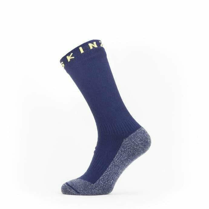 Sealskinz Nordelph Waterproof Warm Weather Soft-Touch Mid Socks  -  Small / Navy/Blue Marl/Yellow