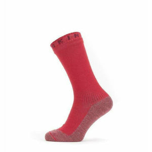 Sealskinz Nordelph Waterproof Warm Weather Soft-Touch Mid Socks  -  Medium / Red/Red Marl