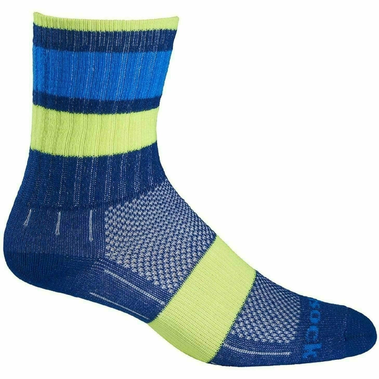 Wrightsock Kids Double-Layer Escape Midweight Crew Socks  -  Small / Blue Stripe