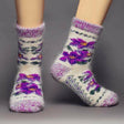 Siberia Spirit Winter Violets Crew Socks  -  Small / Winter Violets