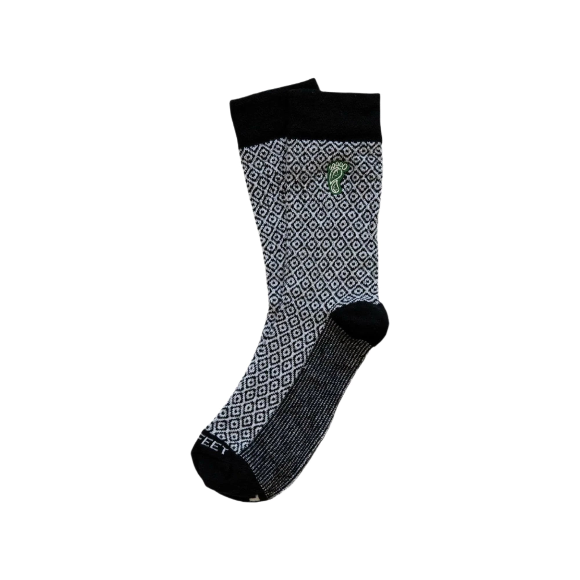 Hippy Feet Black Diamond Crew Socks  -  Small / Black Diamond