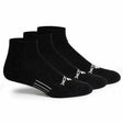 Fitsok CF2 Shadow Yarn Quarter Socks 3-Pack  -  Small / Black