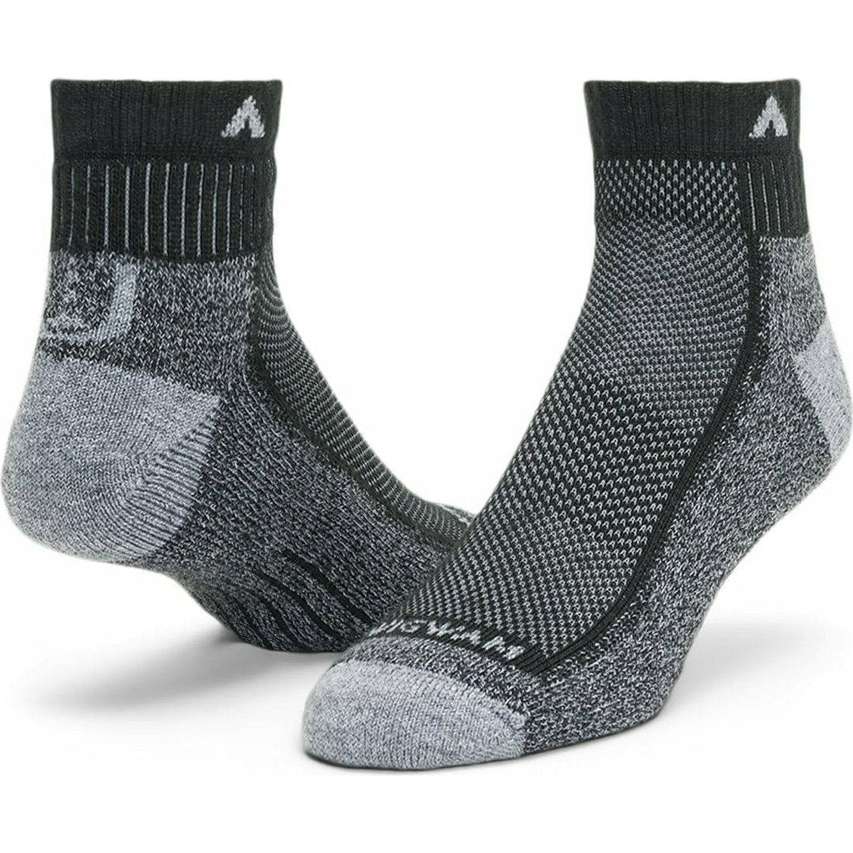 Wigwam Cool-Lite Hiker Quarter Midweight Socks  -  Large / Black/Gray