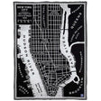 Faribault Mill New York City Map Wool Throw  -  Black/Smoke Gray