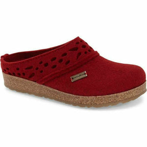 Haflinger Womens Lacey Wool Clogs  -  36 / Chili